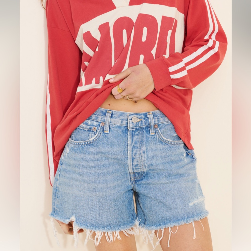 Agolde Light Blue Jean Shorts
